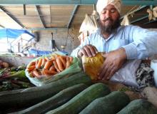 Sher Singh with his organic produce.